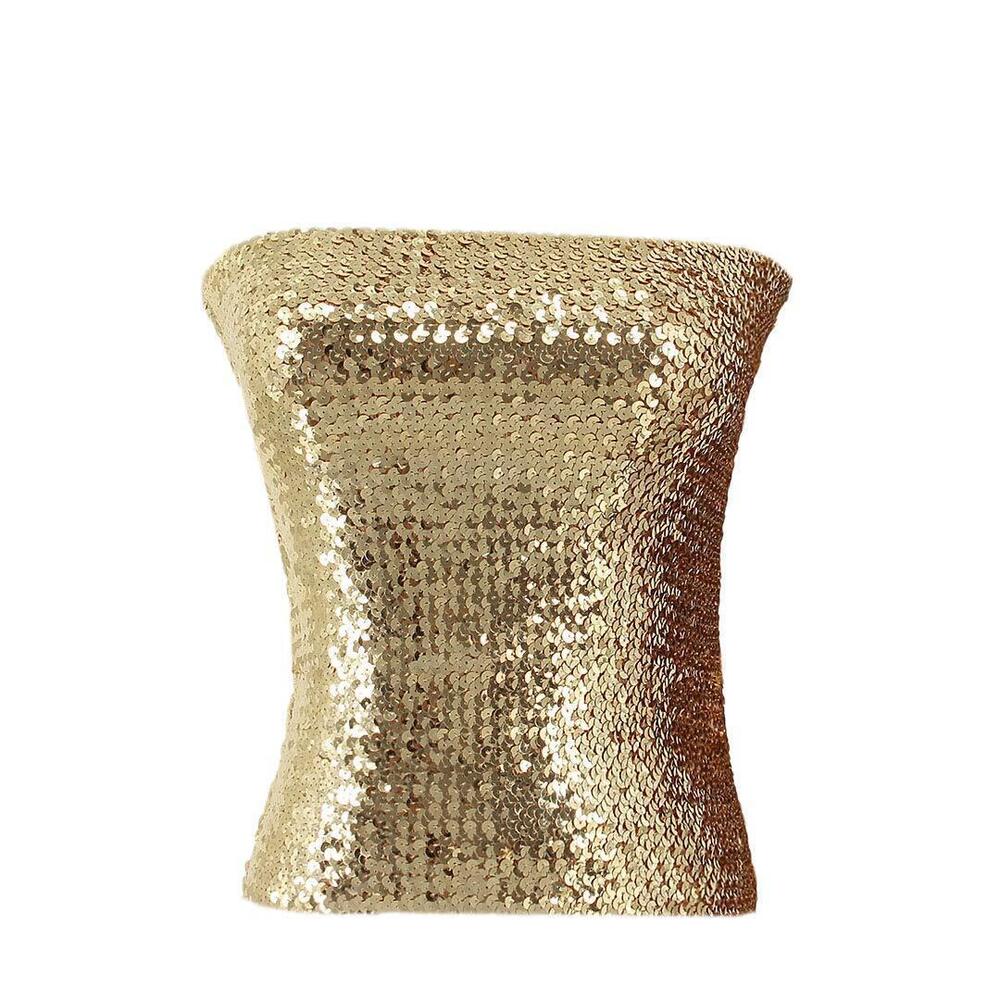5302 Sparkly Bling Sequin Tube Top Sexy Stretchy Crop Top Party Costume